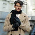 Sebastian (black) – Sheepskin leather gloves with snap closure & touchscreen feature 2