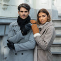 Sebastian (black) – Sheepskin leather gloves with snap closure & touchscreen feature 5