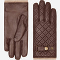 Sebastian (brown) – Sheepskin leather gloves with snap closure & touchscreen feature 1