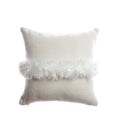 White Fur Accent Pillow 3