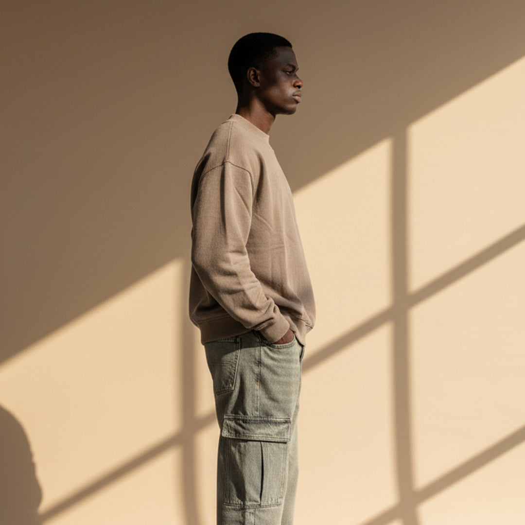 Shoe Grey Distress Oversized Sweatshirt