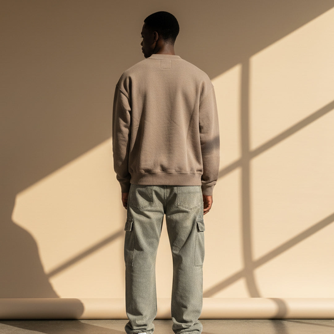 Shoe Grey Distress Oversized Sweatshirt