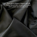 CS4820W8 (black) - Women's Italian silk lined elbow length lambskin leather gloves with buttons 3