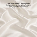 FS02 (cream) - Women's Italian silk lined leather gloves with curved hem 3