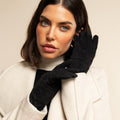Silvia (black) - Italian suede leather gloves with luxurious cashmere lining 2