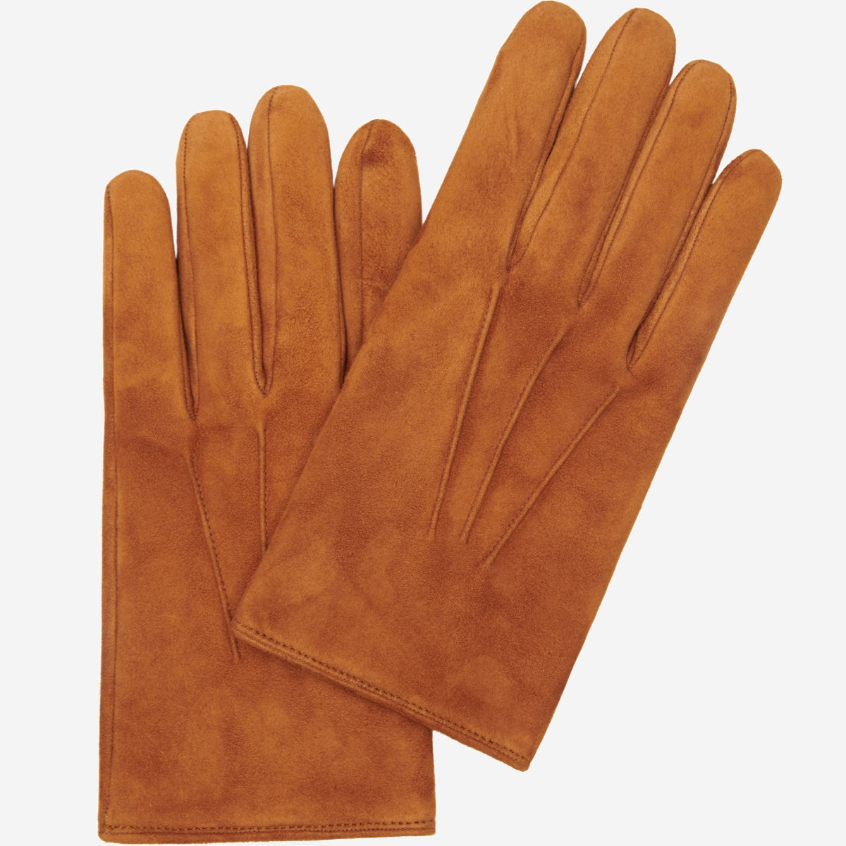 Silvia (cognac) - Italian suede leather gloves with luxurious cashmere lining