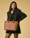 Simona (cognac) - Italian calf leather women's shoulder bag 3