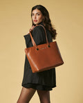 Simona (cognac) - Italian calf leather women's shoulder bag 6