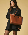 Simona (cognac) - Italian calf leather women's shoulder bag 7