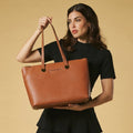 Simona (cognac) - Italian calf leather women's shoulder bag 5