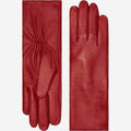Skylar (red) – Extra-long sheepskin leather gloves with wool/cashmere lining & touchscreen capability 1