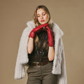 Skylar (red) – Extra-long sheepskin leather gloves with wool/cashmere lining & touchscreen capability 7