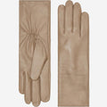 Skylar (taupe) – Extra-long sheepskin leather gloves with wool/cashmere lining & touchscreen capability 1