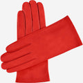 Sofia (red) - Italian lambskin leather gloves with silk lining 1