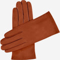 Sofia (brown) - Italian lambskin leather gloves with silk lining 1