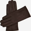 Sofia (dark brown) - Italian lambskin leather gloves with silk lining 1