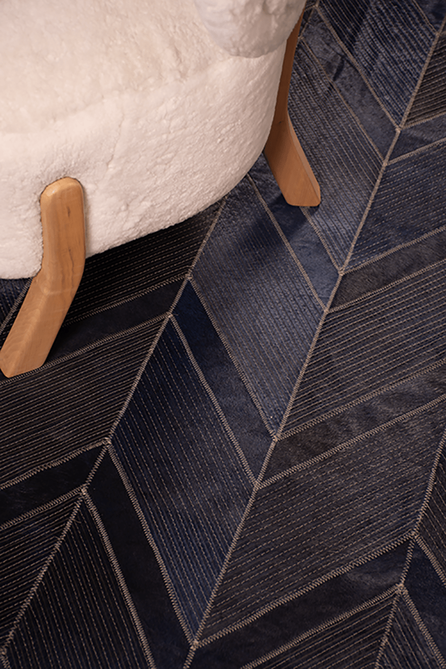 SPECIAL HERRINGBONE – Handcrafted Designer Cowhide Rug