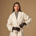 Stella (dark brown) – Sheepskin leather gloves with ultra-warm fleece lining & touchscreen functionality 7
