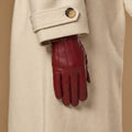 Stella (red) – Sheepskin leather gloves with ultra-warm fleece lining & touchscreen functionality 3