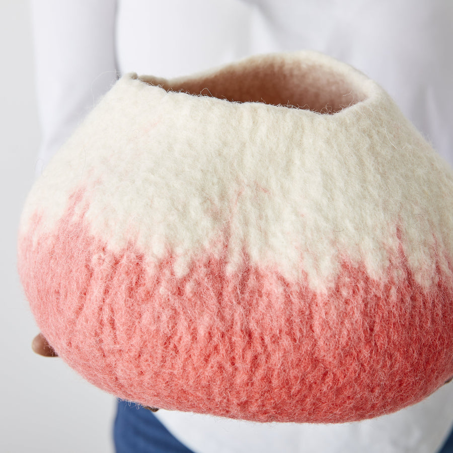 Sunkissed Coral Decorative Wool Ukhamba Bowl