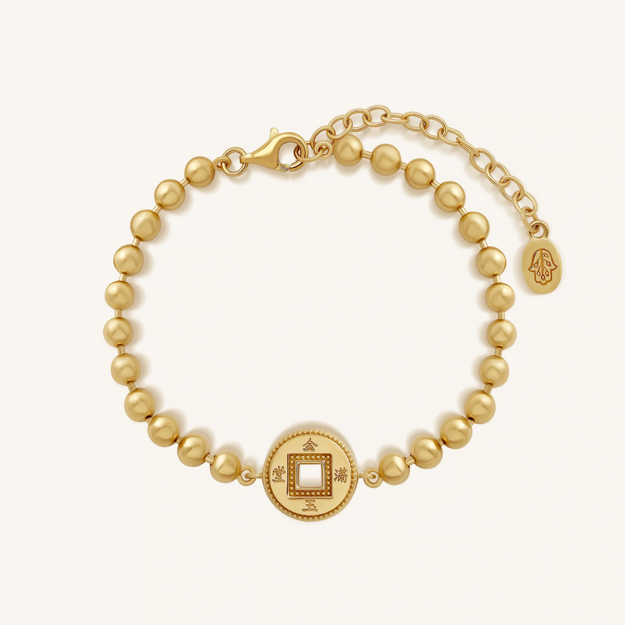 Radiant Fortune Gold Lucky Coin Bracelet
