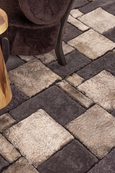Tetris Hi & Low – Dimensional Custom Shearling Rug, by Homelosophy