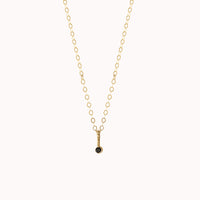 Tiny Lou Birthstone Charm Necklace • Black Onyx