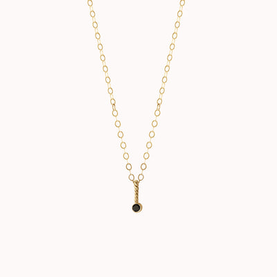 Tiny Lou Birthstone Charm Necklace • Black Onyx, by Nolia Jewelry