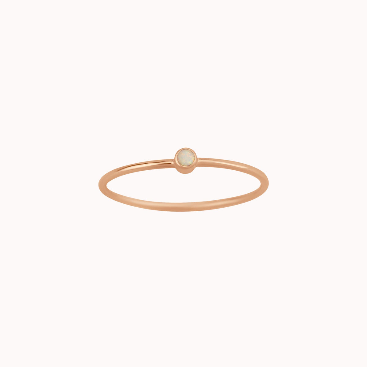 Tiny October Birthstone Ring ∙ Opal