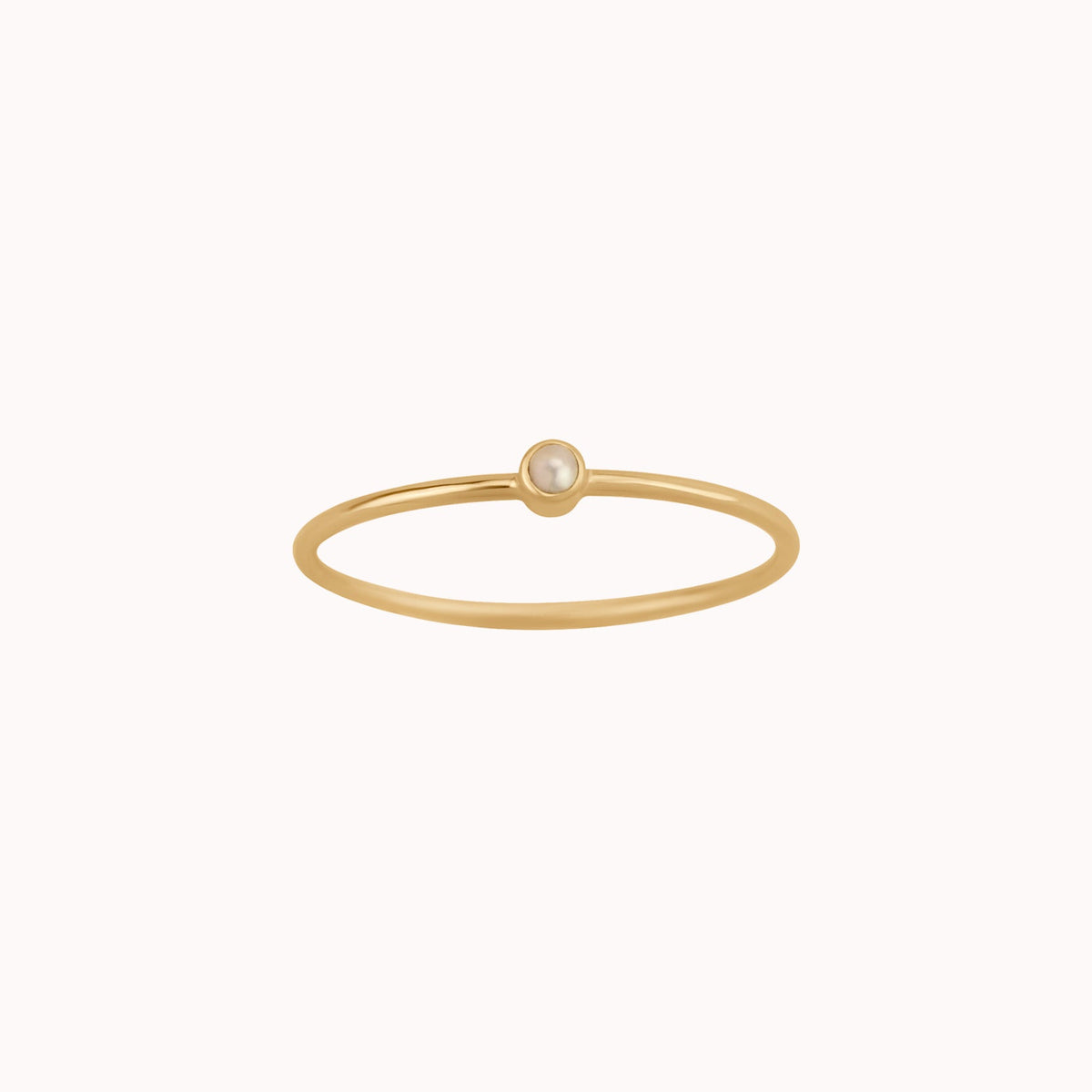 Tiny June Birthstone Ring ∙ Pearl