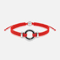 Hopeful Intuition Black Onyx Karma Circle Red String Bracelet 1