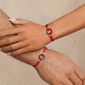 Hopeful Intuition Black Onyx Karma Circle Red String Bracelet 3
