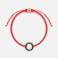 Spiritual Connection Black Enamel Karma Circle Red String Bracelet