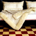Lambskin Trim Wool Throw 1