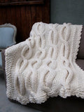 Shabby Chic Cable Knit Throw 1