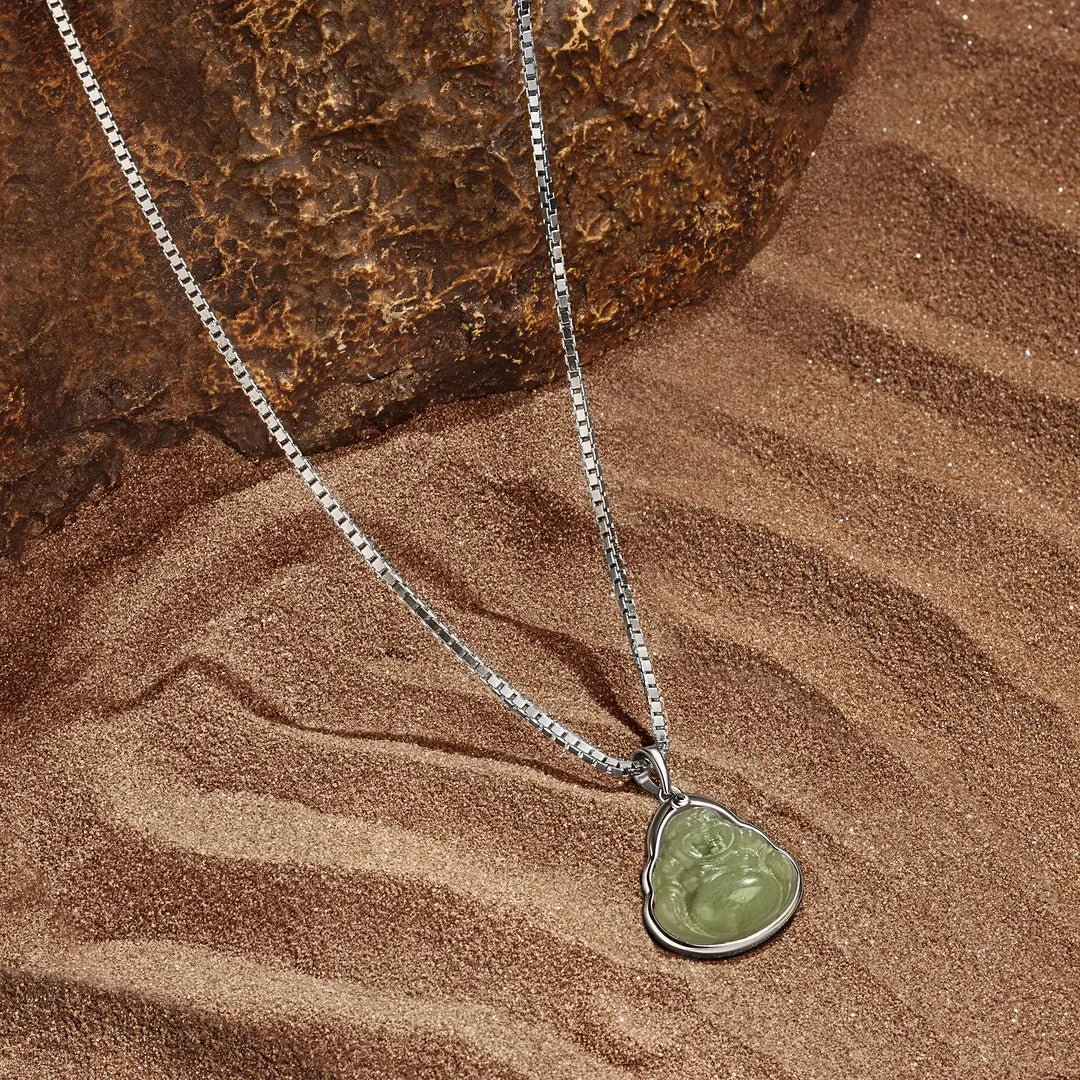Tranquil Presence Jade Buddha Pendant
