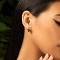 Soothing Remedy - Gold Plated Amethyst Evil Eye Pointer Earrings 2