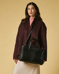 Valentina (black) - Italian calf leather women's handbag (with shoulder strap) 4