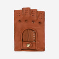 Vincenzo (brown) - Fingerless Italian driving gloves made of American deerskin leather 3