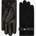 Violetta (black) - Italian tweed women's gloves with touchscreen capability and adjustable snap button 2