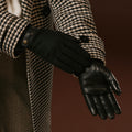 Violetta (black) - Italian tweed women's gloves with touchscreen capability and adjustable snap button 3