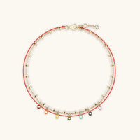 Divine Alignment Red String Enamel Chakra Evil Eye Anklet