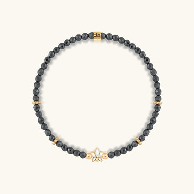 Graceful Resilience Hematite Lotus Bracelet