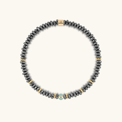 Earth Guardian Hematite Evil Eye Bracelet