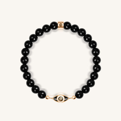 Expanding Consciousness Black Onyx Evil Eye Charm Bracelet