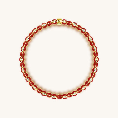 Vigorous Protection Red Enamel Evil Eye Charm Bracelet