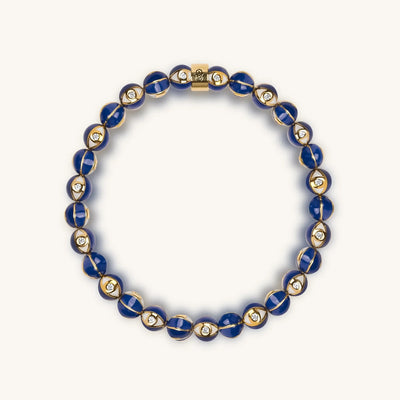 Heavenly Spirit Navy Enamel Evil Eye Charm Bracelet, by Karma and Luck