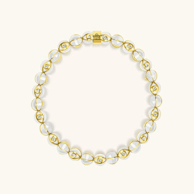 Pure Spirit White Enamel Evil Eye Charm Bracelet, by Karma and Luck