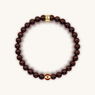 Endless Passion Garnet January Birthstone Evil Eye Bracelet