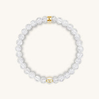 Utmost Clarity Crystal Quartz April Birthstone Evil Eye Bracelet